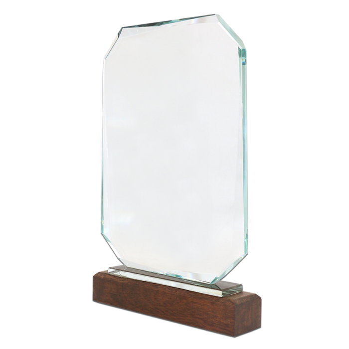 Trophée Imprimable en Verre et Bois